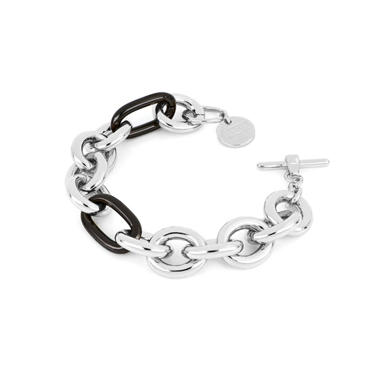 Bracciale donna in bronzo bianco nero