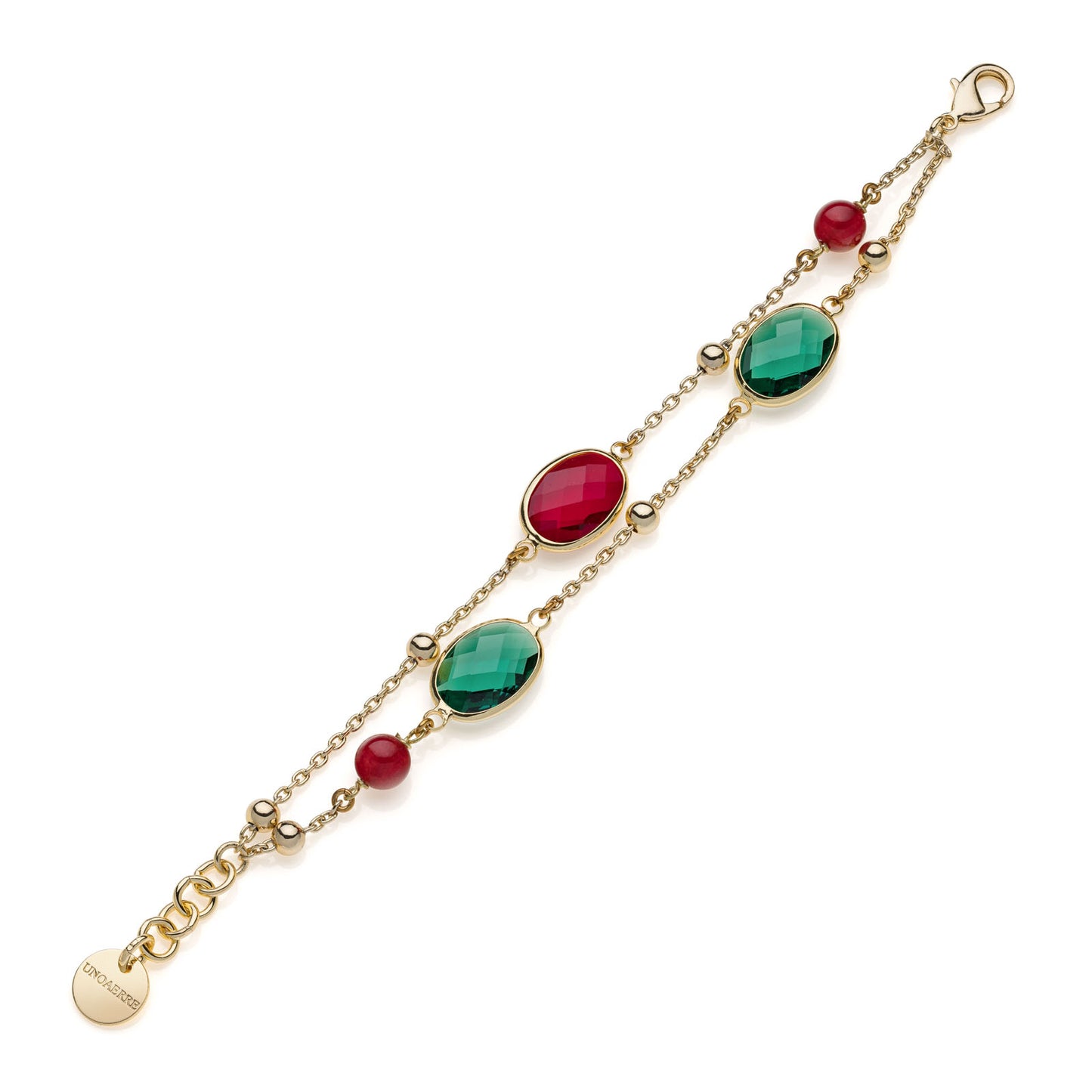 Bracciale Donna con pietre rosse e verdi