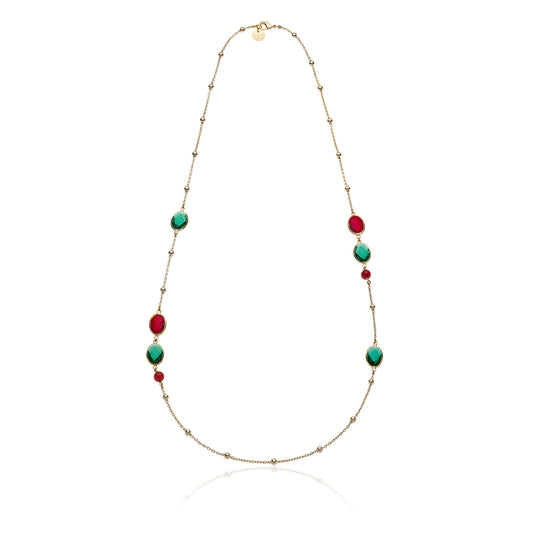 Collana Donna Chanel pietre verdi e rosse