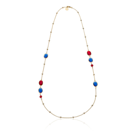 Collana Donna chanel pietre rosse e blu