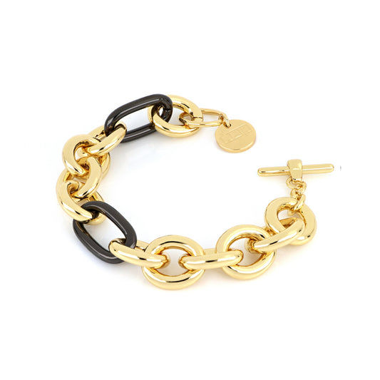 Bracciale donna in bronzo giallo nero