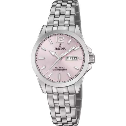 OROLOGIO FESTINA CLASSICS F20455/2 CON CINTURINO IN ACCIAIO ROSA, DONNA.