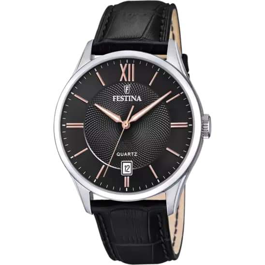 OROLOGIO FESTINA CLASSICS F20426/6 NERO CINTURINO IN PELLE, UOMO