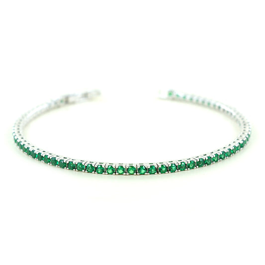 Tennis bracciale uomo/donna zirconi verde