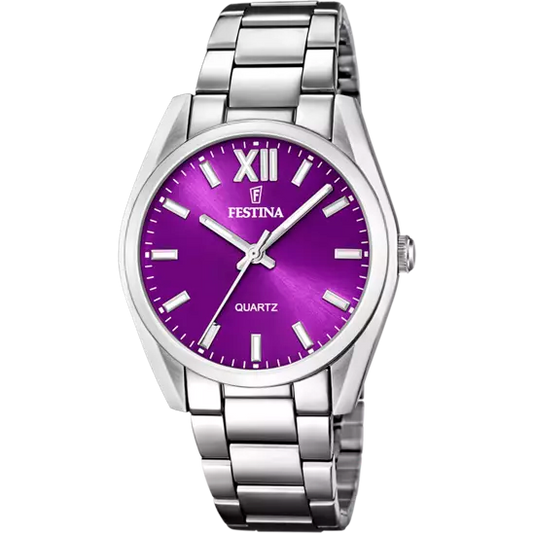 OROLOGIO DONNA FESTINA F20622/F COLLEZIONE ALEGRÍA, CINTURINO IN ACCIAIO VIOLA, DONNA.