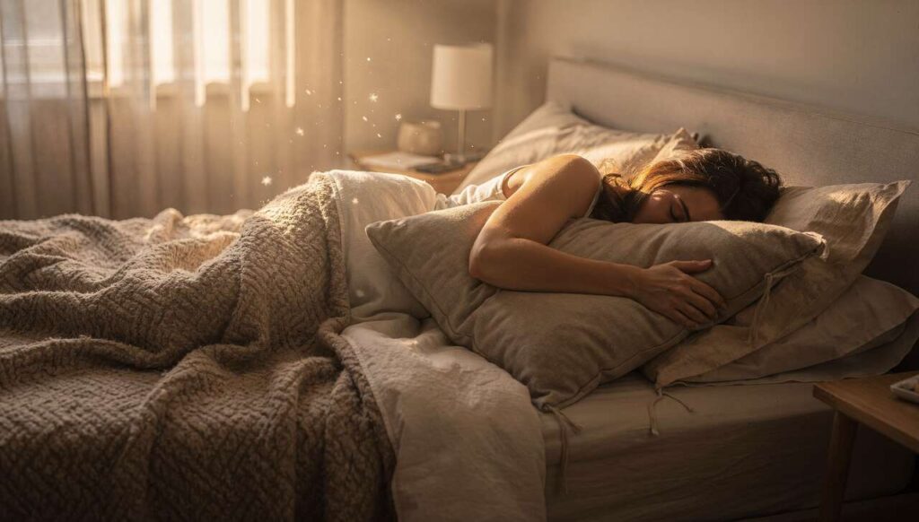 Dormire abbracciando il cuscino: il significato psicologico che non ti aspetti