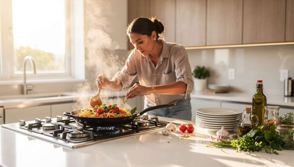 Cucinare e pulire contemporaneamente: le 9 qualità psicologiche di chi lo fa